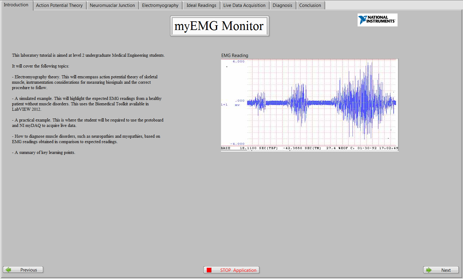 myEMG Monitor - Surface Electromyography (sEMG) measurements using NI myDAQ  - NI Community