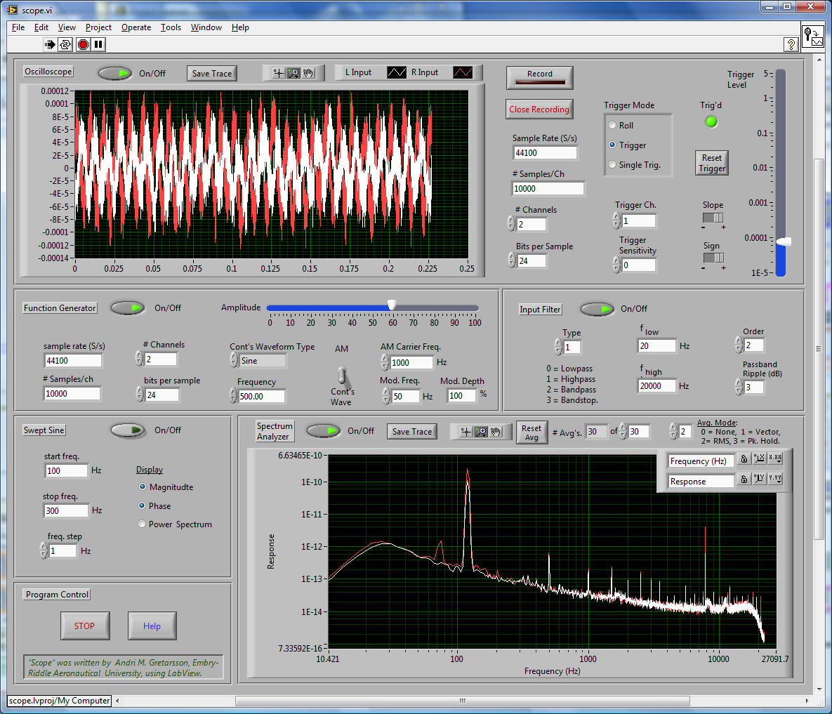 Scope Sound Card Based Oscilloscope and Spectrum Analyzer Discussion
