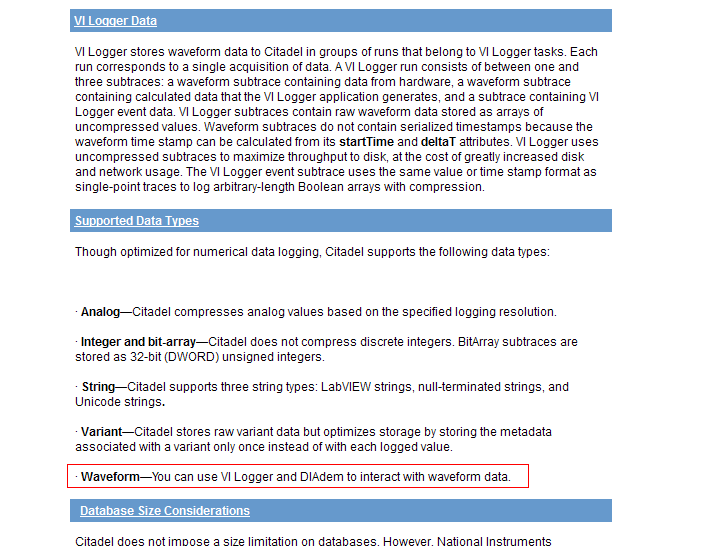 Citadel Data Types