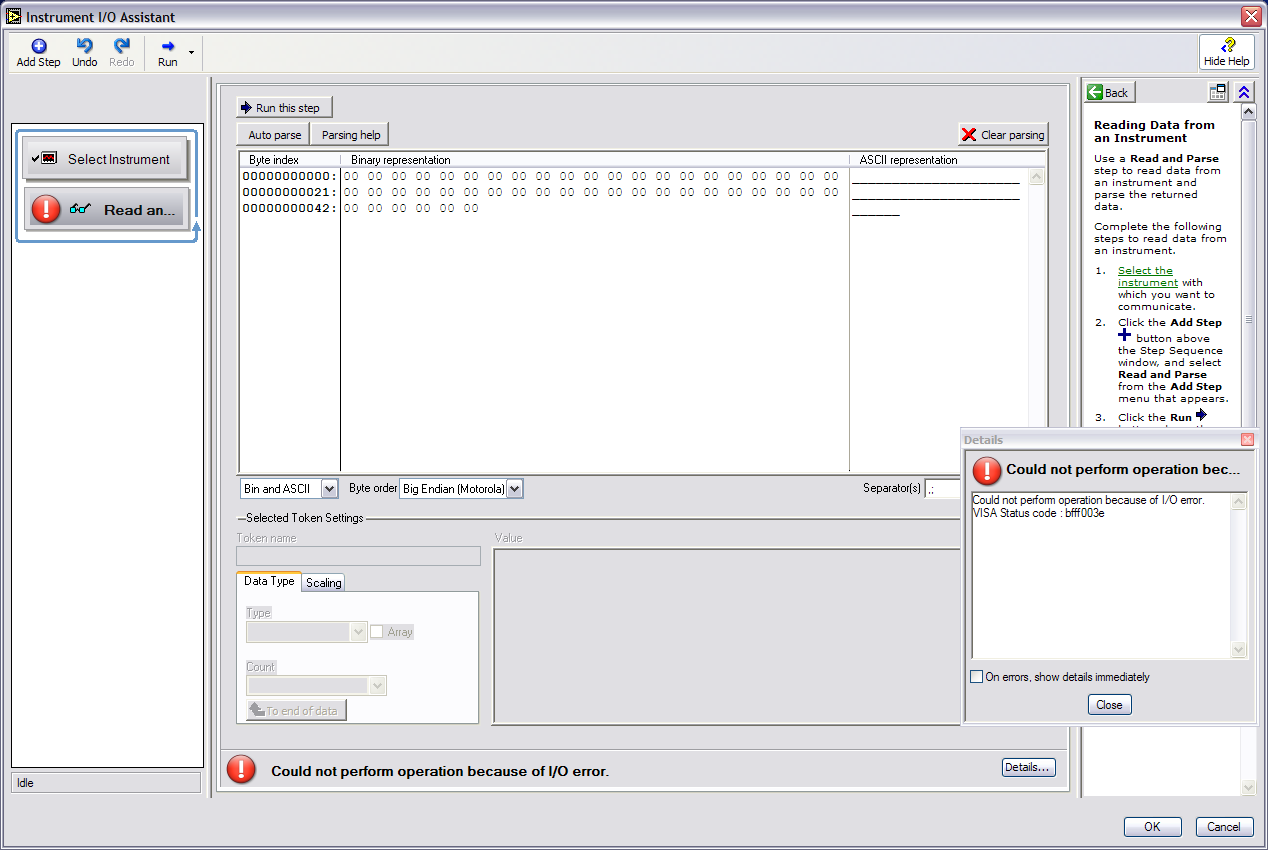 parsing data errro