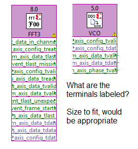 Typical Xilinx IP icons in expanded view