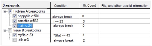 Breakpoints Window