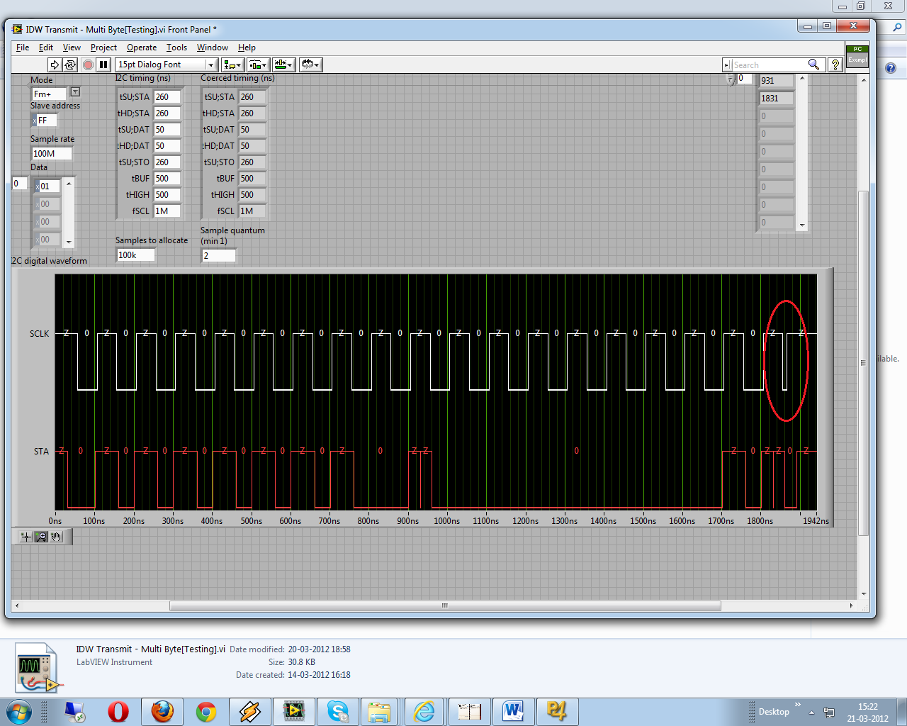 I2C Waveform - Irregular Clock