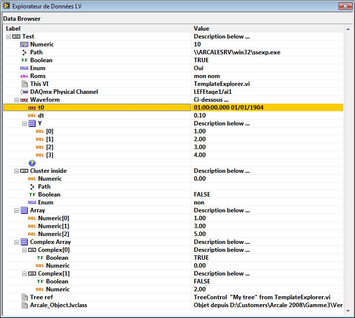 Data browser Treeview