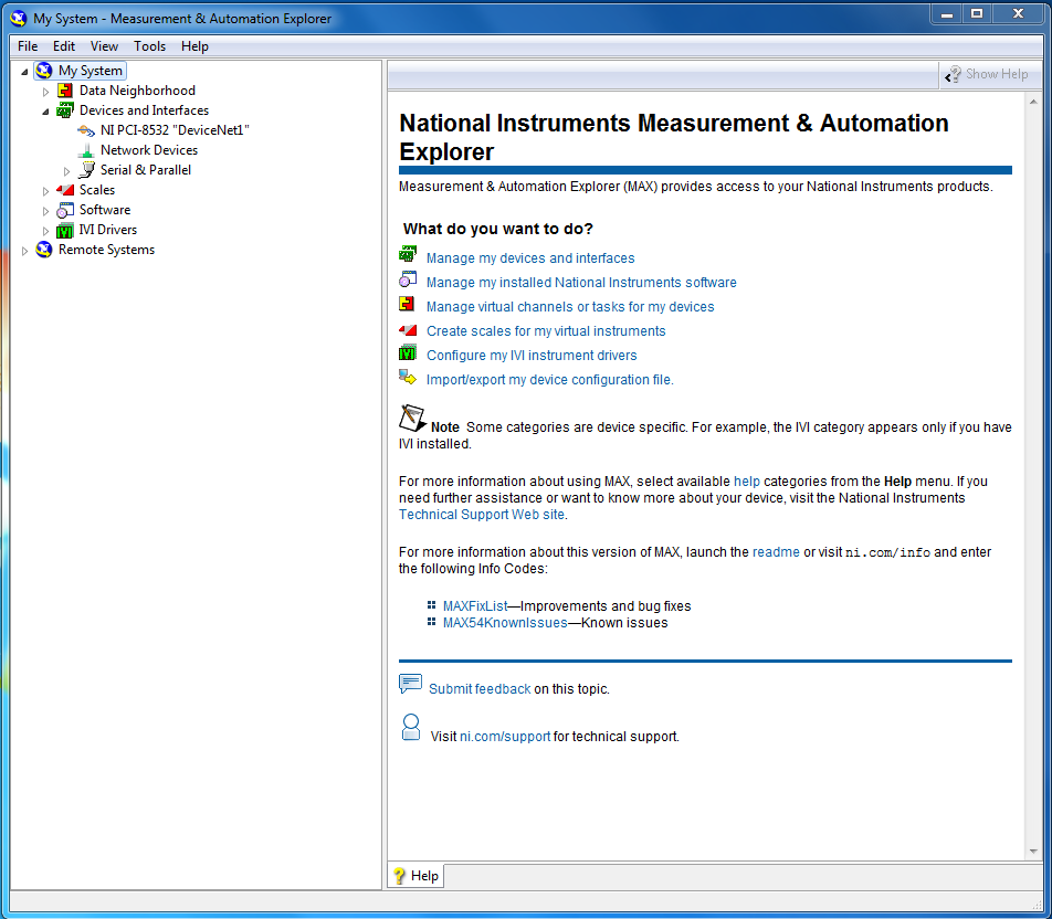 NI-PCI 8532 in NI-MAX
