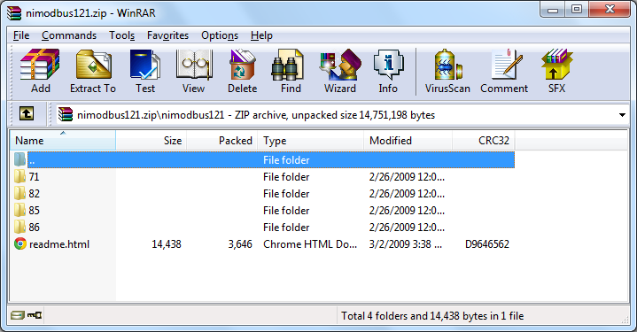 MODBUS Library for different LabVIEW versions