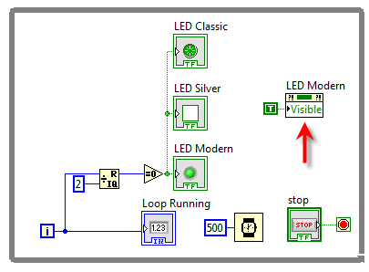 Modern LED Indicator gets not updated while mouse button is pressed - NI  Community