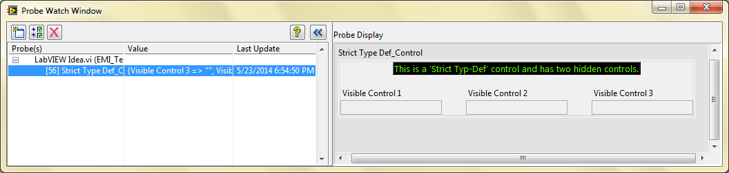 Strict type def control probe