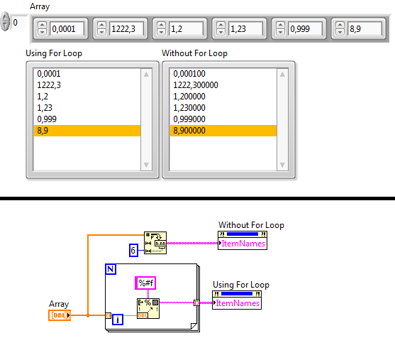 Solved: Floating point array to string conversion - NI Community