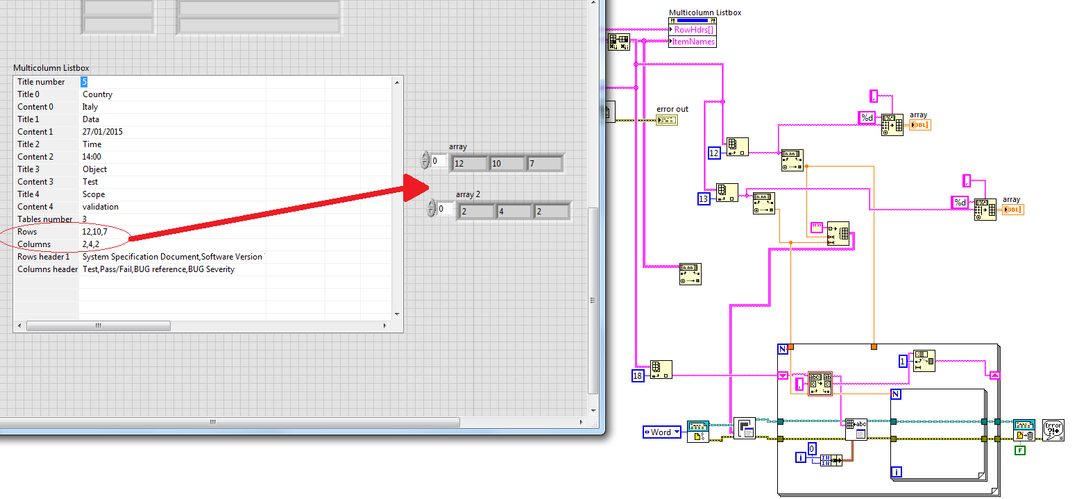 creare la tabella con array - NI Community