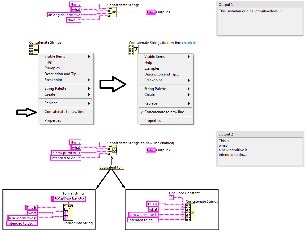 Concatenate with an option of 'concatenate to new line'