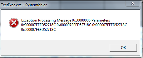 Вызвано исключение по адресу 0xc0000005. Exception processing message 0x000007b. Exception processing message 0xc0000005 unexpected parameters. Exception processing message 0xc0000013 unexpected parameters. Unmanaged exception (0xc0000005).