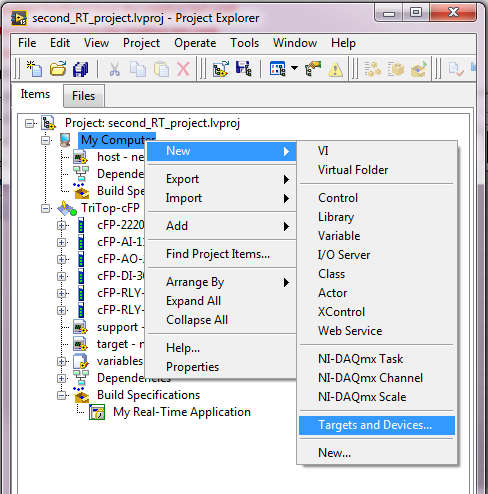 Canot find target cRIO/ IO in project explorer - NI Community