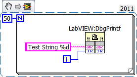 Calling DbgPrintf from VI