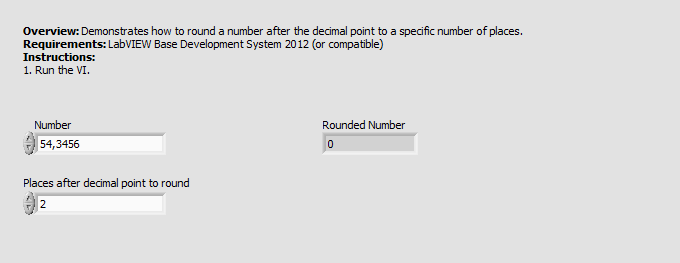 Rounding Numbers After The Decimal Place - Front Panel.png
