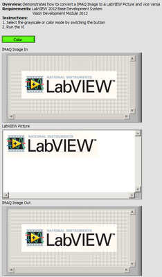 Convert IMAQ Image and LabVIEW Picture - Front Panel live.png