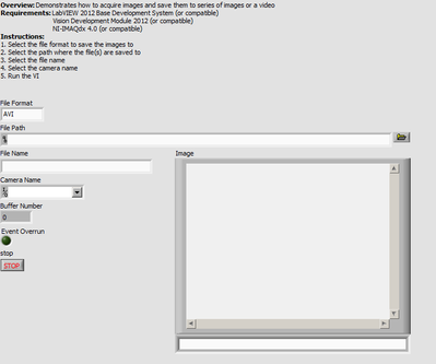 Acquire Image from Camera and Save to Image or Video - Front Panel.png