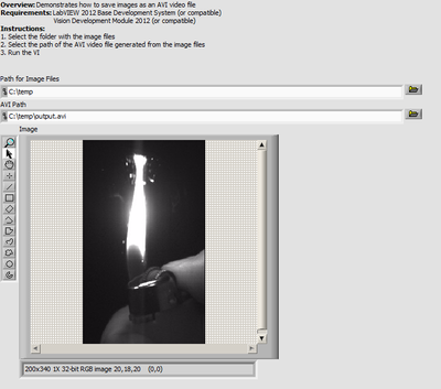 Save Images as AVI LV2012 NIVerified.vi - Front Panel.png