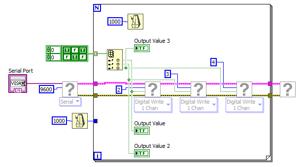 sending sequental "true-false" command by using digital write VI to ...