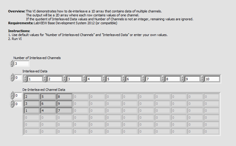 De Interleaving data of 1D array LV2012 NIVerified.vi - Front Panel.png