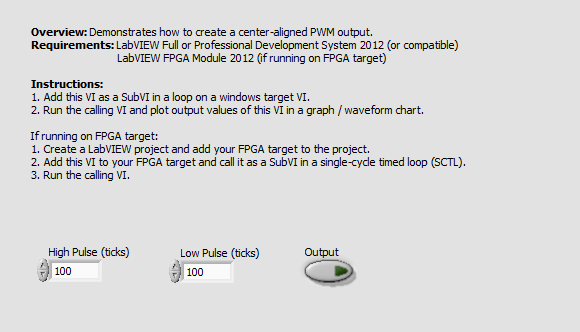 Center-Aligned PWM Generation LV2012 NIVerified.vi - Front Panel.png