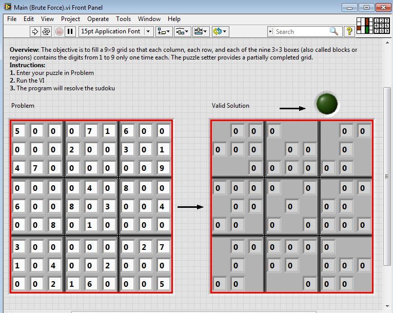 Sudoku Solver (Using Brute Force Algorithm) in LabVIEW - NI Community