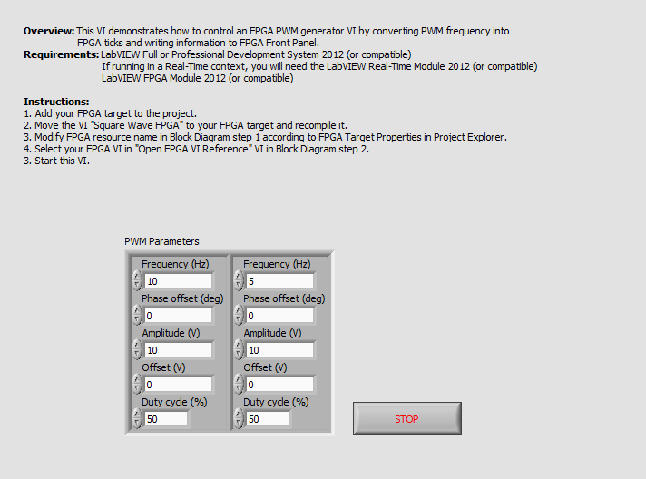 FPGA PWM Generator RT Host LV2012 NIVerified.vi - Front Panel.png