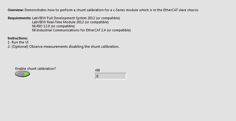 Perform Shunt Calibration of a Modul from an EtherCAT Slave Module.vi - Front Panel.png