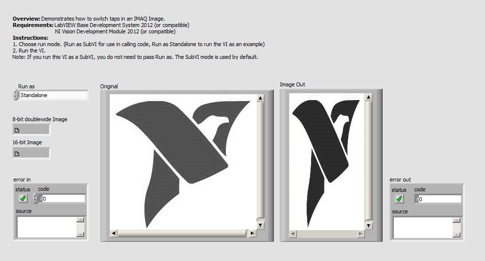 8bit 8Tap to 4Tap IntVert LV2012 NIVerified.vi - Front Panel.png