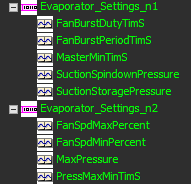 Example settings frames