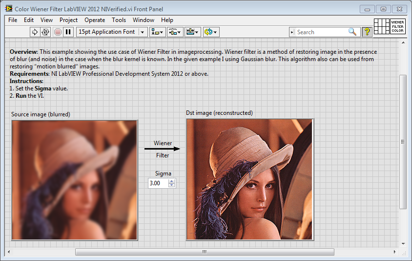 Color and Grayscale Wiener Filter in LabVIEW - NI Community