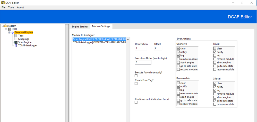 DCAF Engine Error Handling