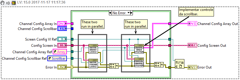 The sub-VI that loads the two VIs with their own loops..