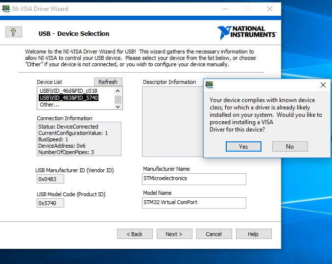 Connect STM32 via USB using virtual COM port - NI Community