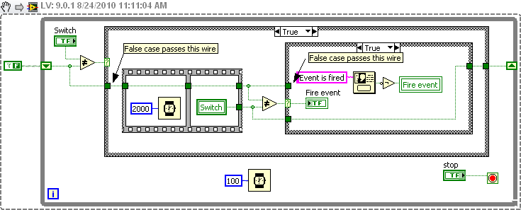 Solved: indicator change with time using event structure - NI Community
