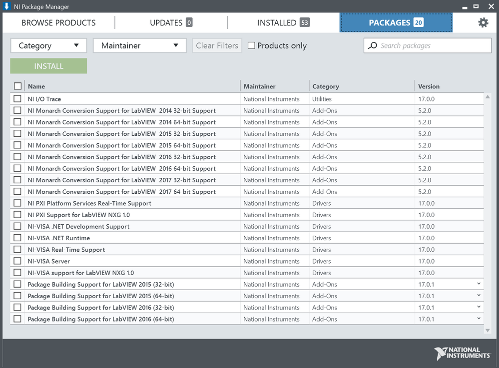 NIPM Available Packages.png