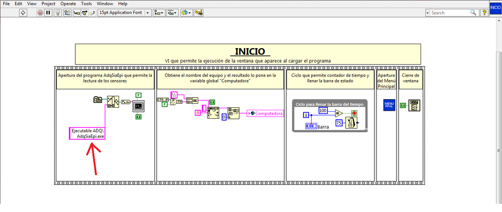 Here is how I call my first exe of my first project.