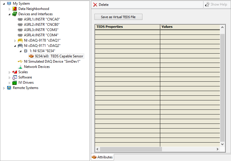 03 Showing No TEDS Info in NI-MAX