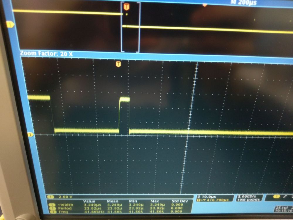 zoom of the 3.25us pulse