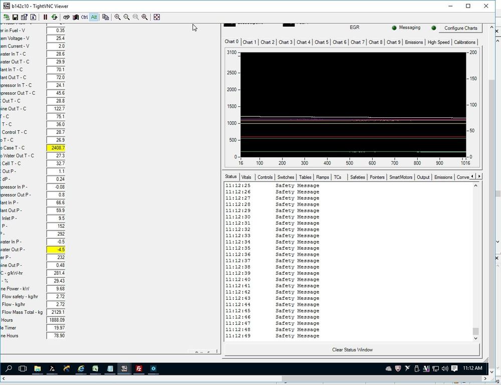 My windows program is receiving the TCP messages at 1 Hz.