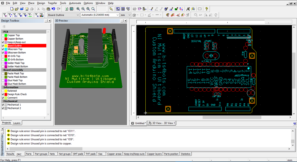 3D and Ultiboard design