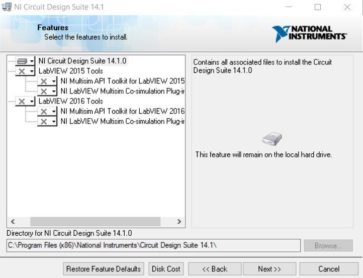 NI LabVIEW Multisim 14.1 Co-simulation Plug-in support