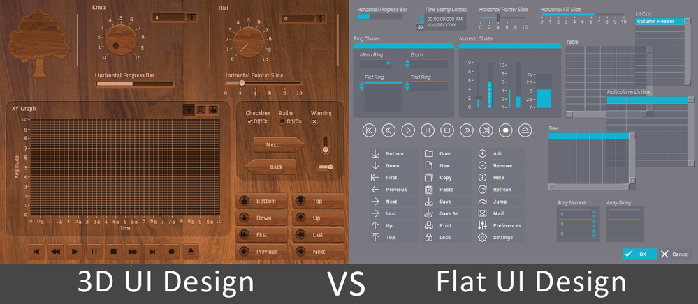 Wooden UI kit vs Classic UI kit