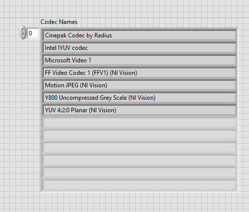 codecs from avi2 get codec names