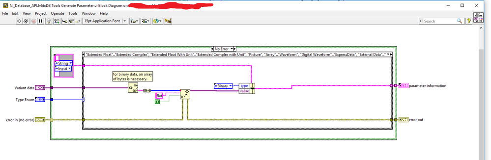 Data Type Conversion Deep Inside Insert Data VI in LabVIEW Database Toolkit (EXT case that turns to Biinary data)