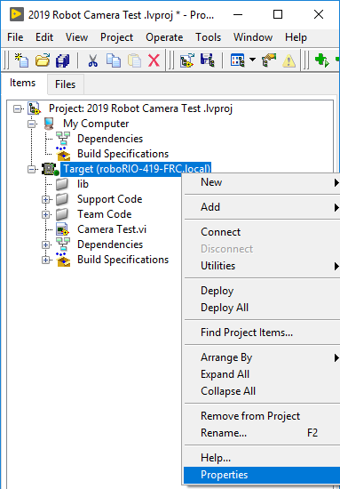 Figure 1: LabVIEW’s Project Explorer