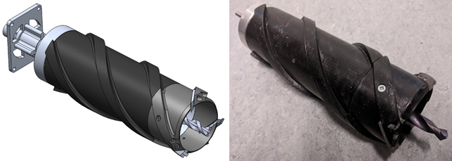 The final drill in CAD and real life