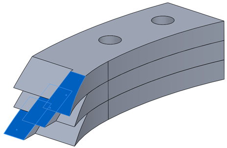 Geometry of the 3 cutter teeth used for the drill