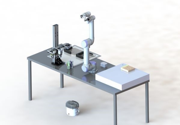 Figure 5. 3 CAD Model of the robotic setup. Excluding wires and pneumatic cables