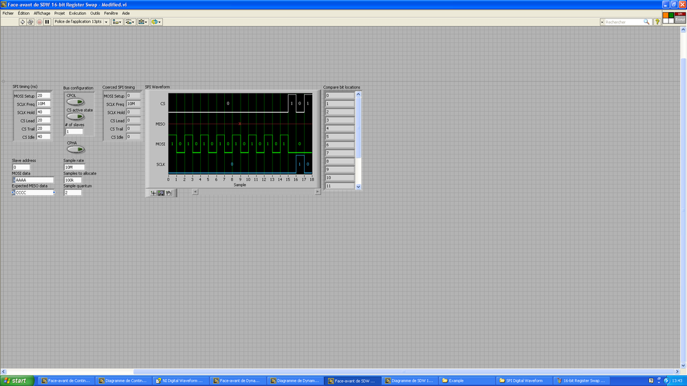 16-bit Register Swap front panel with 10MHz values